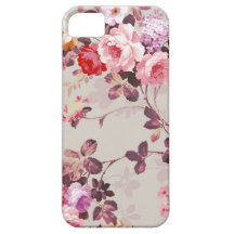 Modelo púrpura rosado elegante de los rosas del vi iPhone 5 funda