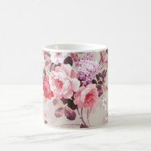 Modelo púrpura rosado elegante de los rosas del vi taza