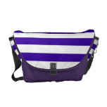 Modelo púrpura y blanco de la raya bolsa messenger