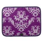 Modelo púrpura y blanco elegante del damasco organizador