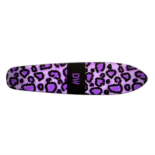 Modelo púrpura y negro del estampado leopardo patín personalizado