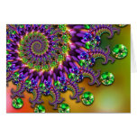 Modelo púrpura y verde del fractal de Bokeh Felicitaciones