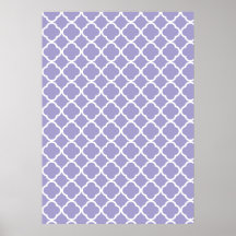 Modelo purpúreo claro de Quatrefoil Poster