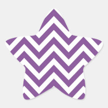 Modelo rayado púrpura y blanco del zigzag de la pl calcomanía forma de estrella