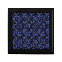 Modelo reluciente azul del damasco del Victorian f Cajas De Regalo