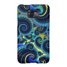 Modelo retro azul y amarillo samsung galaxy SII funda