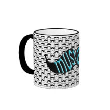 Modelo retro de la MOD del bigote Taza De Café