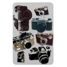 Modelo retro de las cámaras del Grunge del vintage Imanes Rectangulares