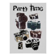 Modelo retro de las cámaras del Grunge del vintage Invitaciones Personales