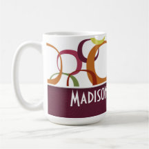 Modelo retro de los anillos; Borgoña Taza