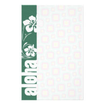 Modelo retro del rosa y de la menta; Hawaiana Papeleria De Diseño