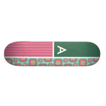 Modelo retro del rosa y de la menta monopatin