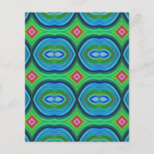 Modelo retro enrrollado. Azul, verde, rosado y mul Tarjetones