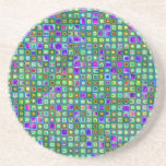 Modelo retro enrrollado del verde, azul y púrpura  posavaso para bebida