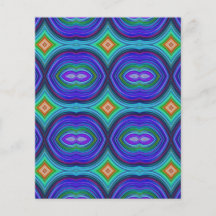 Modelo retro enrrollado. Púrpura, turquesa y multi Tarjetas Informativas