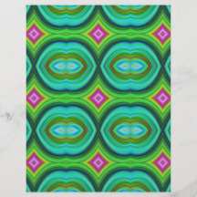 Modelo retro enrrollado. Verde, turquesa y multi Tarjetas Informativas