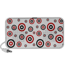 Modelo retro rojo y negro del círculo iPhone altavoces