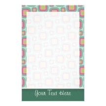 Modelo retro rosado y de la menta lindo papeleria personalizada