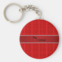 Modelo rojo conocido personalizado de la tela esco llaveros
