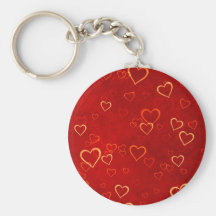 modelo rojo de los corazones llaveros personalizados