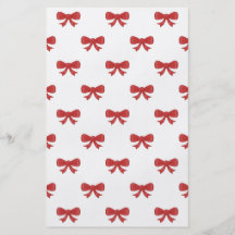 Modelo rojo del arco de la cinta, en blanco tarjetas publicitarias