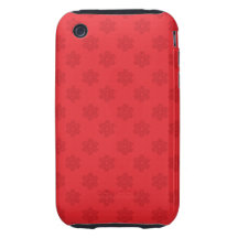 Modelo rojo del copo de nieve en rojo tough iPhone 3 protector