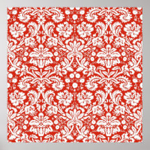 Modelo rojo del damasco impresiones