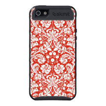 Modelo rojo del damasco iPhone 5 protectores