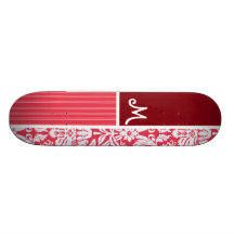 Modelo rojo del damasco tabla de patinar
