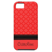 modelo rojo del quatrefoil iPhone 5 Case-Mate cobertura