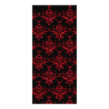 Modelo rojo negro del damasco del brillo diseño de tarjeta publicitaria