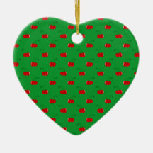 Modelo rojo verde de la cereza ornaments para arbol de navidad