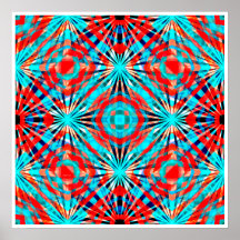 Modelo rojo y azul abstracto impresiones