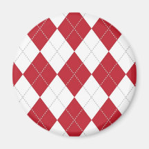 Modelo rojo y blanco de Argyle Imán Para Frigorifico