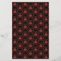 Modelo rojo y negro gótico del damasco tarjetones