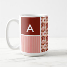 Modelo rojo y rosado de Pentágono Tazas