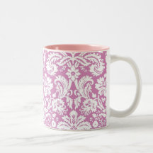 Modelo rosado antiguo del damasco tazas