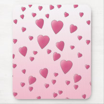 Modelo rosado bonito de los corazones del amor alfombrillas de ratones