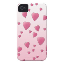 Modelo rosado bonito de los corazones del amor Case-Mate iPhone 4 cobertura