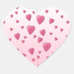 Modelo rosado bonito de los corazones del amor pegatina corazon personalizadas