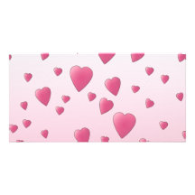 Modelo rosado bonito de los corazones del amor tarjeta fotográfica