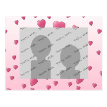 Modelo rosado bonito de los corazones del amor tarjetas postales