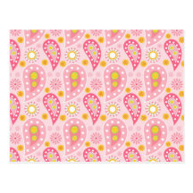 Modelo rosado bonito de Paisley Tarjeta Postal