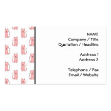 Modelo rosado bonito del gato plantillas de tarjetas de visita