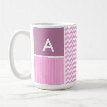 Modelo rosado de Chevron Taza De Café