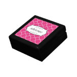 Modelo rosado de la hoja del trébol del quatrefoil cajas de regalo