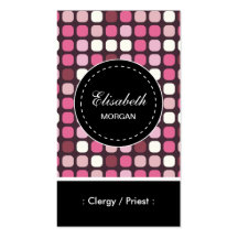 Modelo rosado de la polca del clero/del sacerdote plantillas de tarjeta de negocio