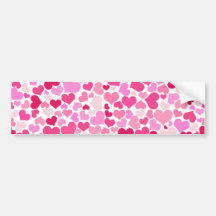 Modelo rosado de los corazones etiqueta de parachoque