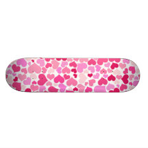 Modelo rosado de los corazones tablas de patinar