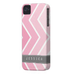 Modelo rosado de los galones del zigzag de Ombre iPhone 4 Protectores